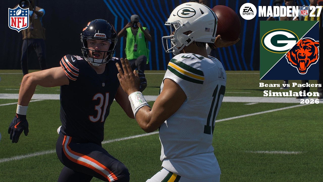 Madden 27 Chicago Bears vs Green Bay Packers Simulation (Updated Rosters) 2026 Game Play