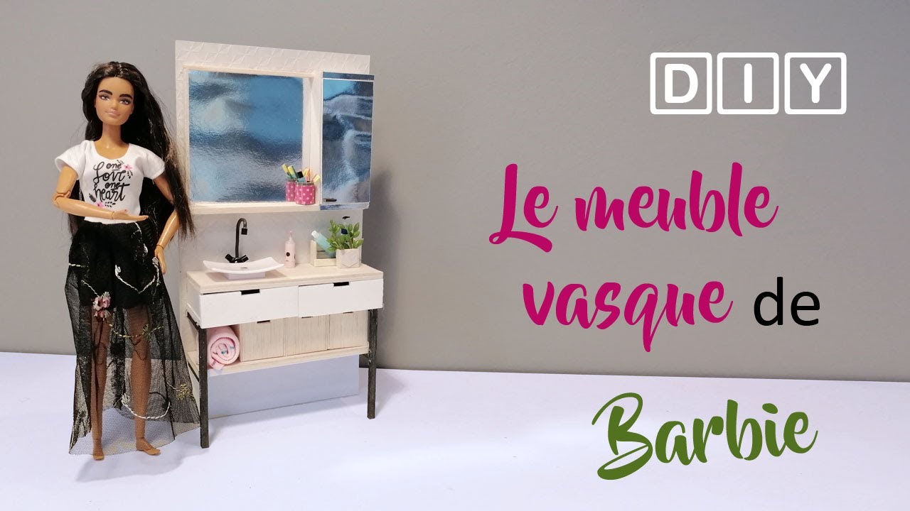 TUTO Meuble lavabo miniature pour Barbie - DIY bathroom sink for Barbie