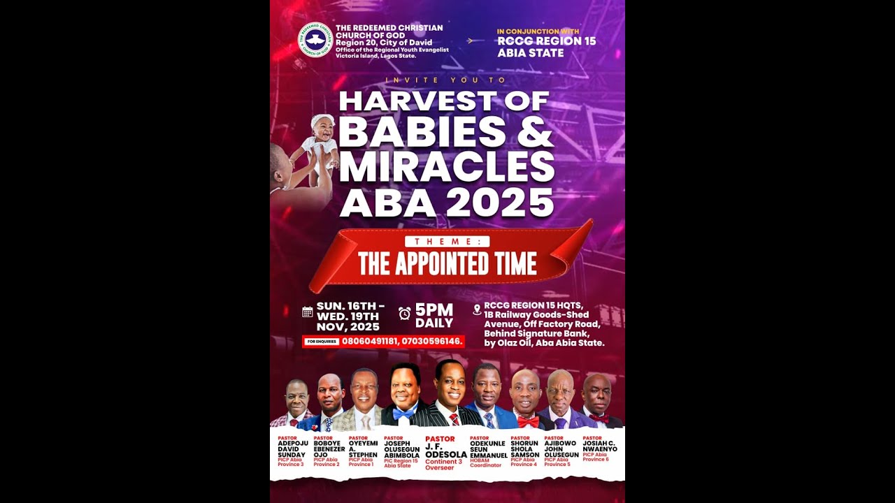 WELCOME TO RCCG REGION 15 SUNDAY SERVICE ( FIRST SERVICE ) @ REG. HQTRS, ABA || 23-11-2025||