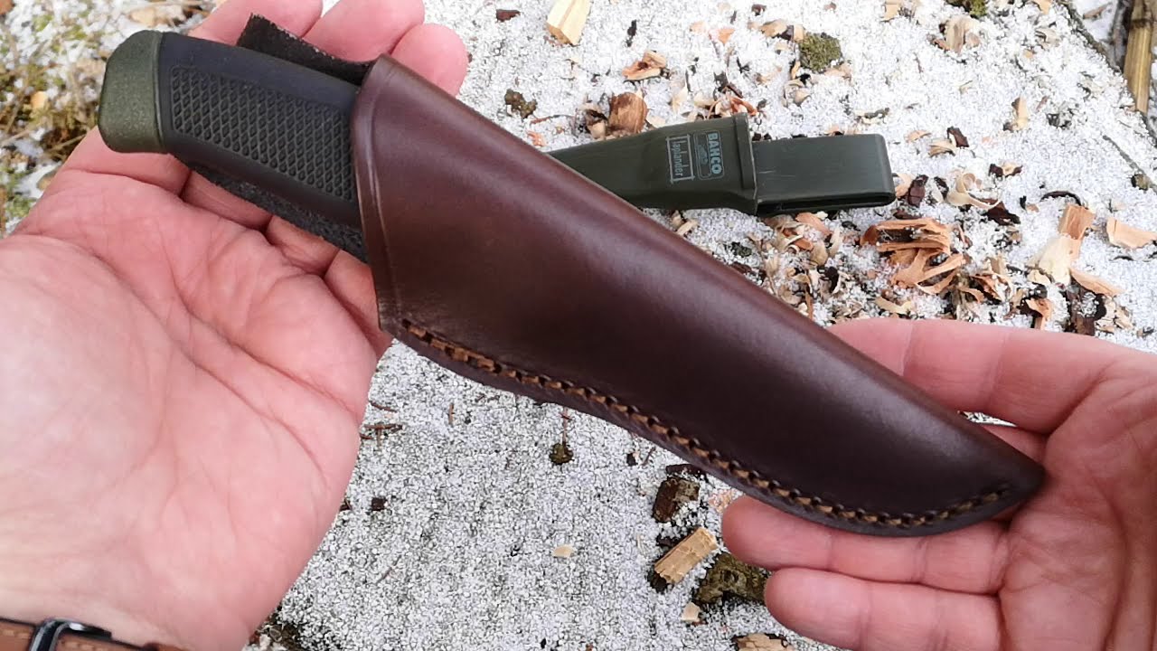 Universal Lederscheide f&uuml;r feststehende Messer aus hochwertigem Rindsleder von Bio Mordiscos...