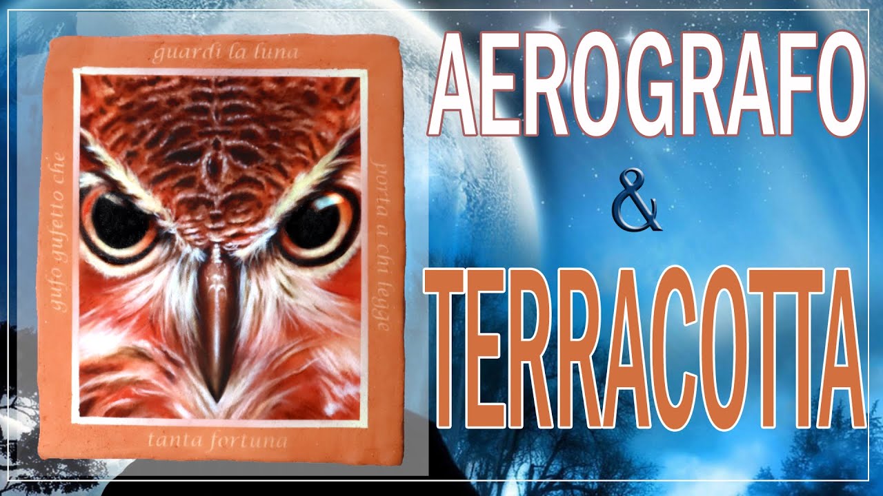 Aerografo- un gufo su terracotta. Tutorial step by step