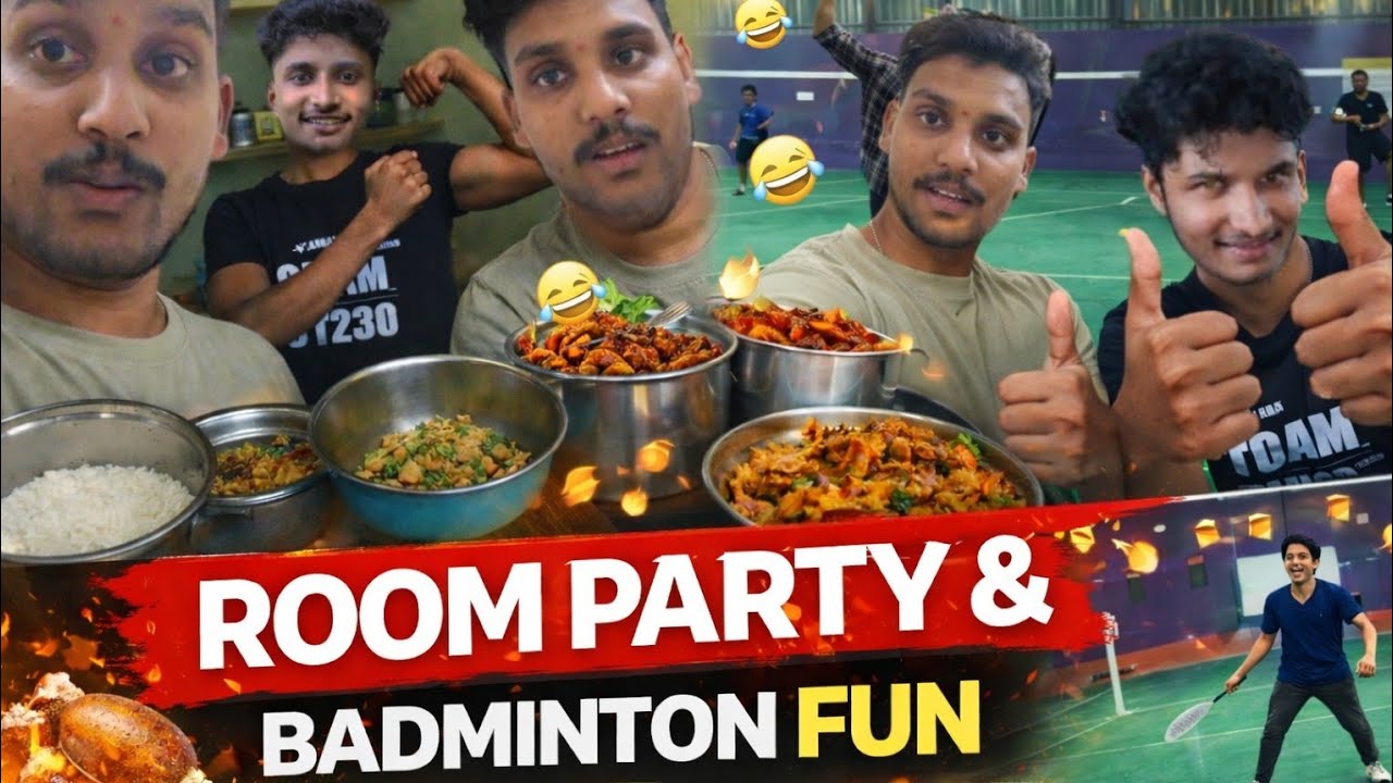 Friend’s Room Party Vlog | Chicken dinner,😂😂 | Badminton Fun  | Full Masti|#kanndavlogs #dailyvlog 