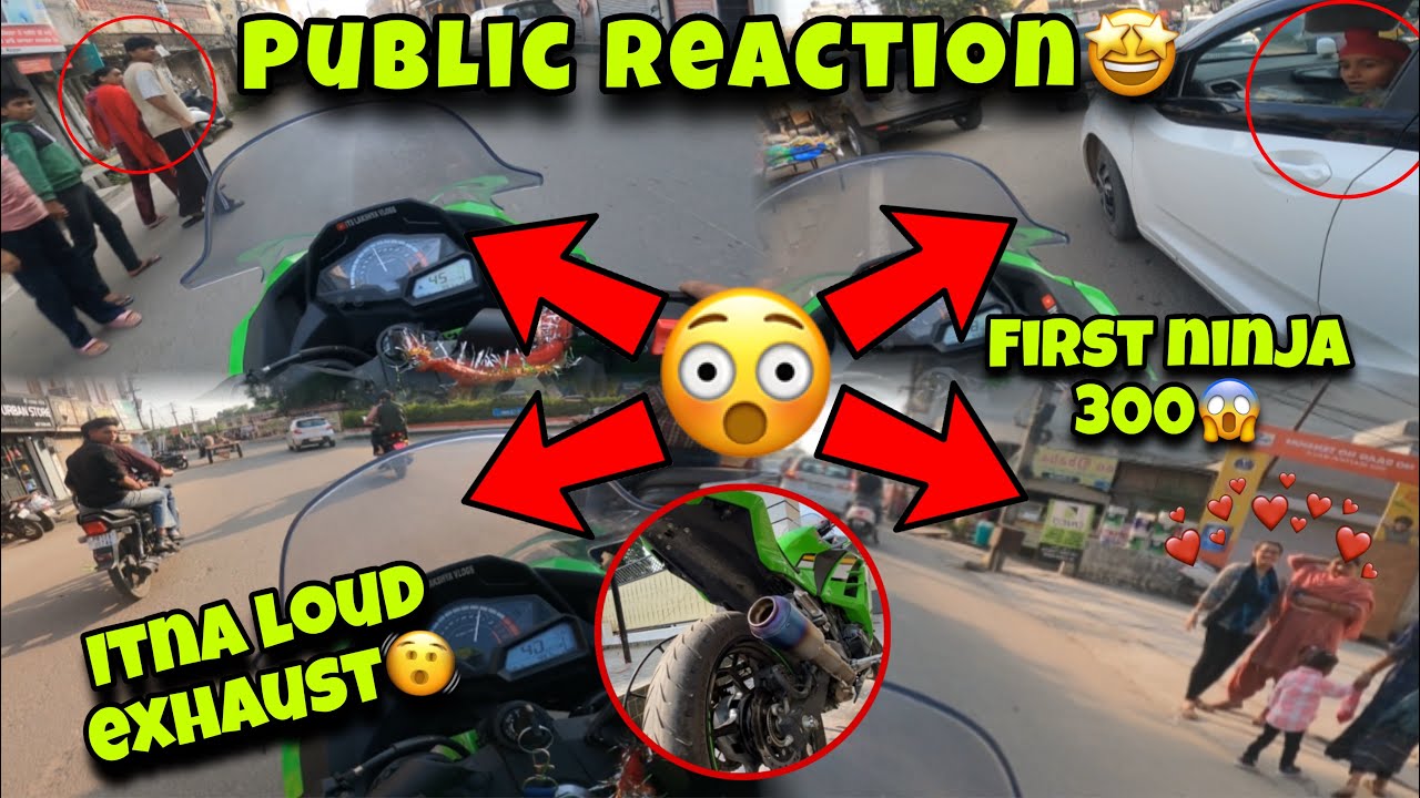 Public reaction🤩 itna Loudest exhaust Ninja 300 mai🫨|| first ninja 300😱@Motovloggerjannustunts 