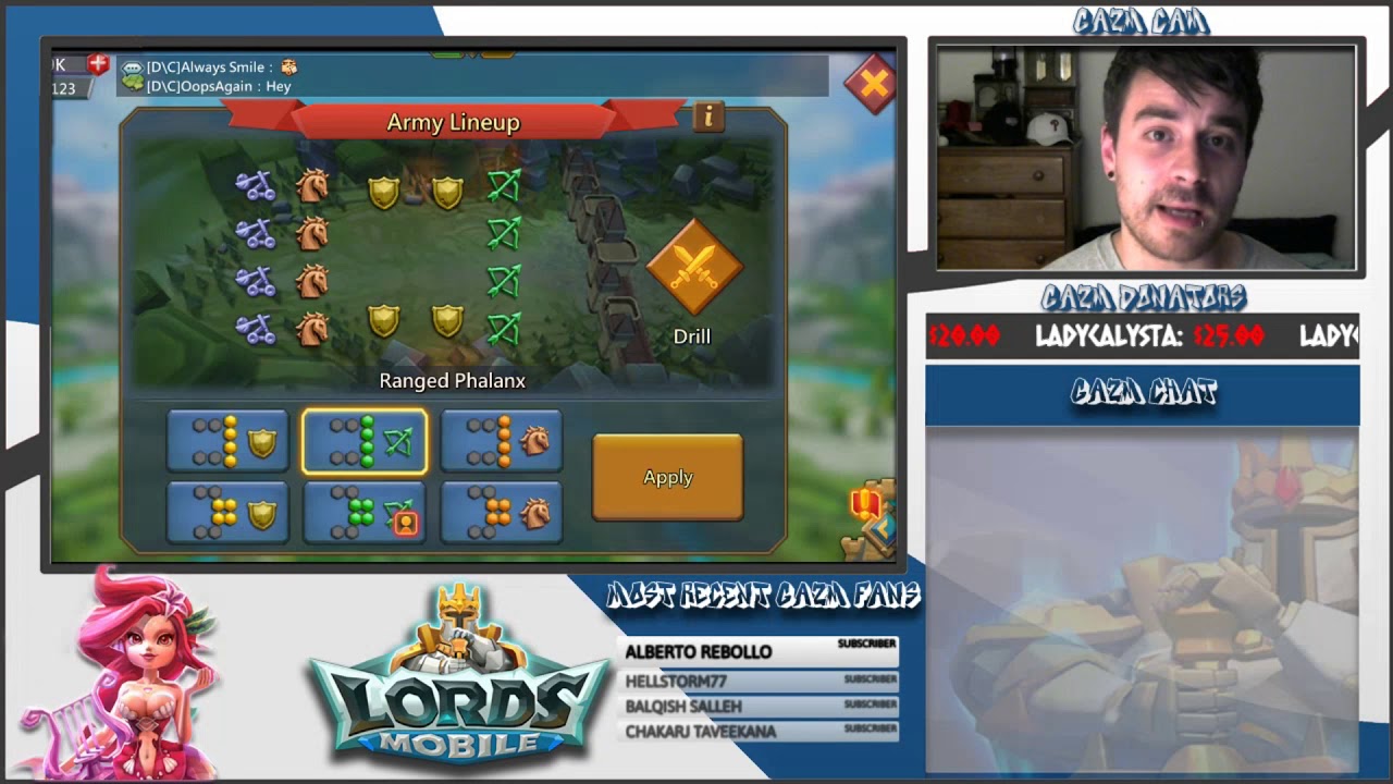 [Wargazm] Lords Mobile: Best defensive formation...?