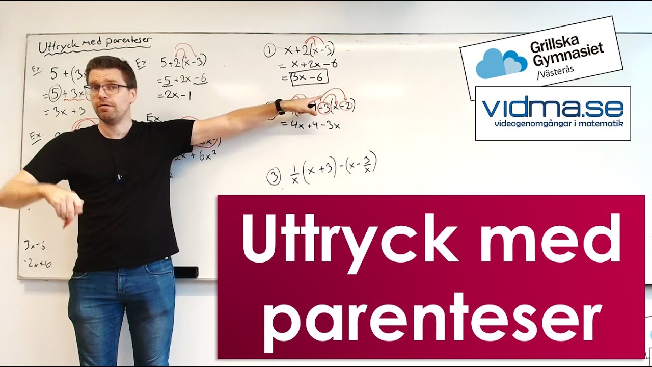 Matematik 1 och 2. Förenkla uttryck med parenteser. Multiplicera in i parenteser.