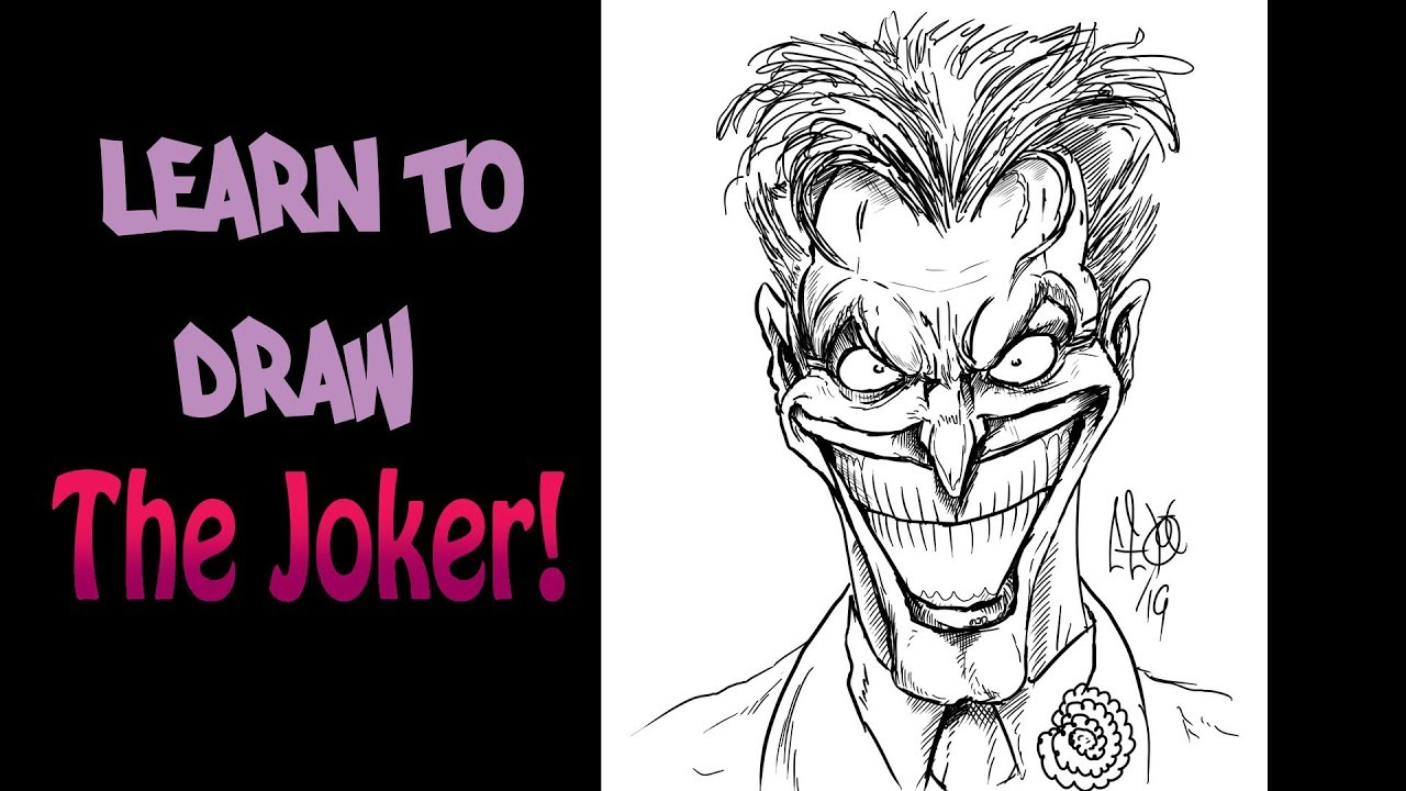 ODD Drawing: How to Draw DC Comic Villain The Joker. Draw Along Video