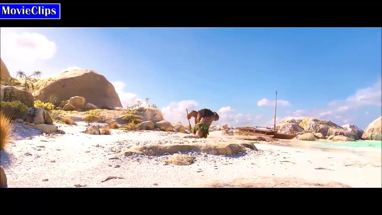 Moana-Maui Leaves Moana On The Island And Takes her Boat Scene (HD)