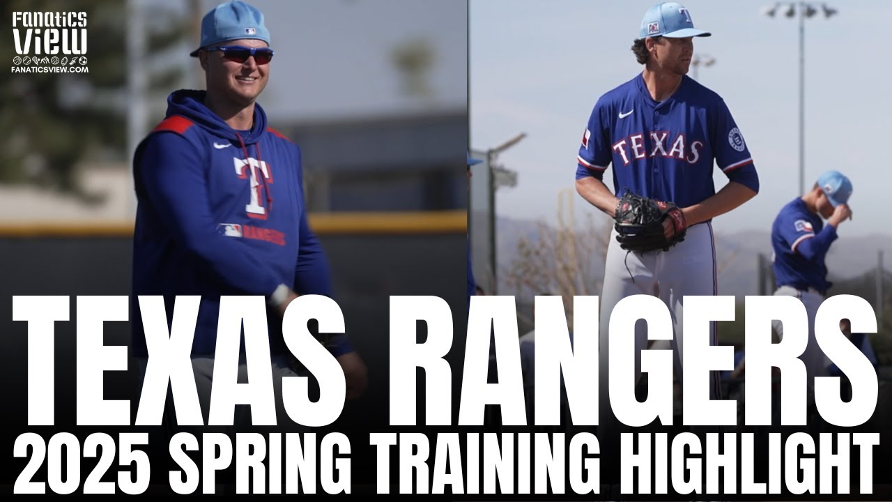 First Look at Joc Pederson Fielding With Texas Rangers & Jacob DeGrom Throws Next to Jack Leiter
