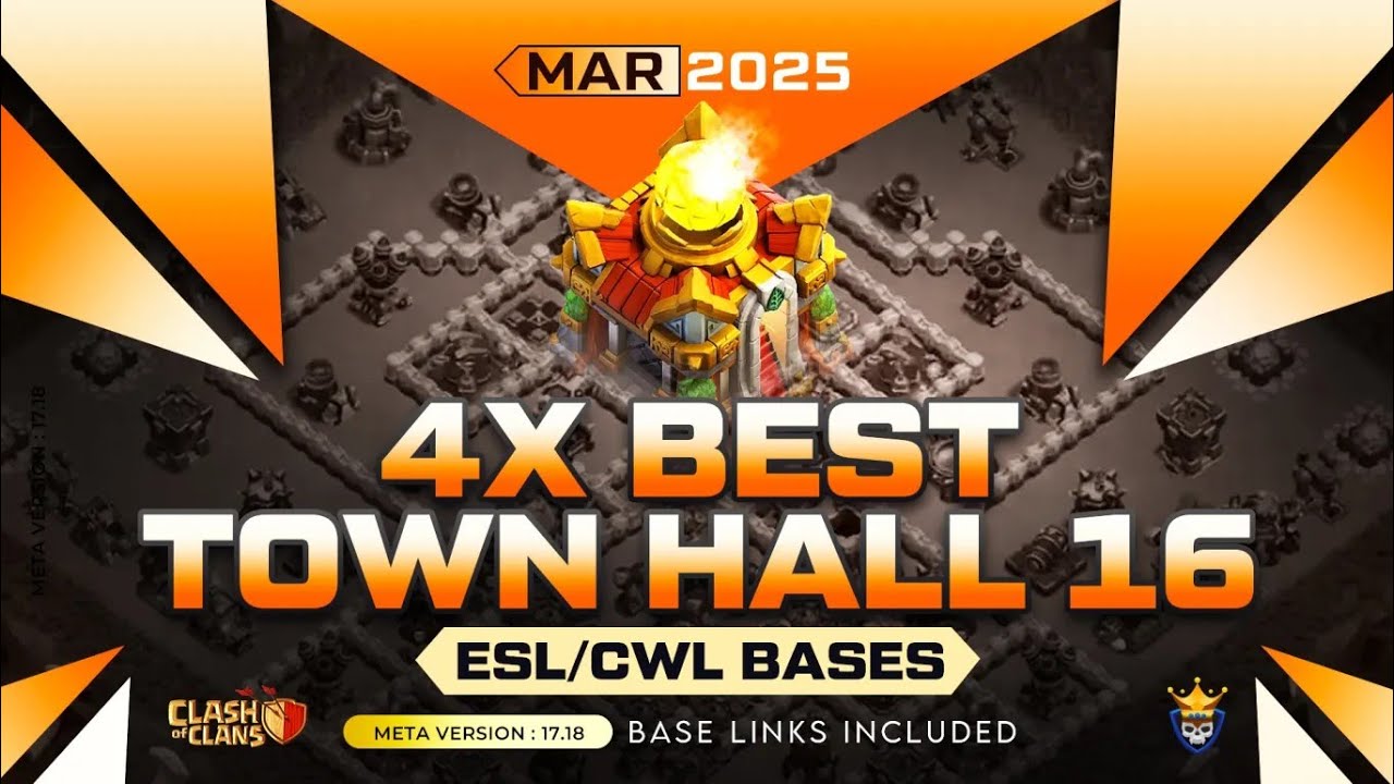 TH16 War Base 2025 | 5 TH16 War Base Link | Clash of Clans | Clash Champs