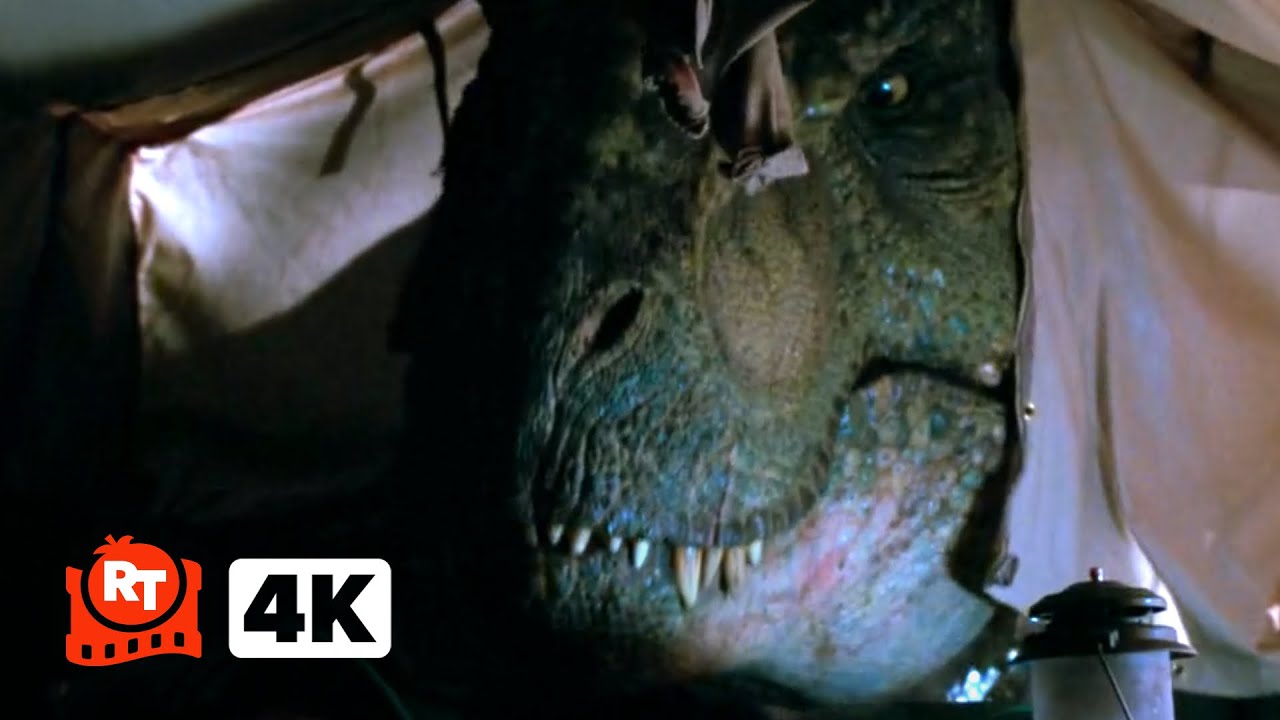 The Lost World: Jurassic Park (1997) 4K - T-Rex in the Camp | Movieclips