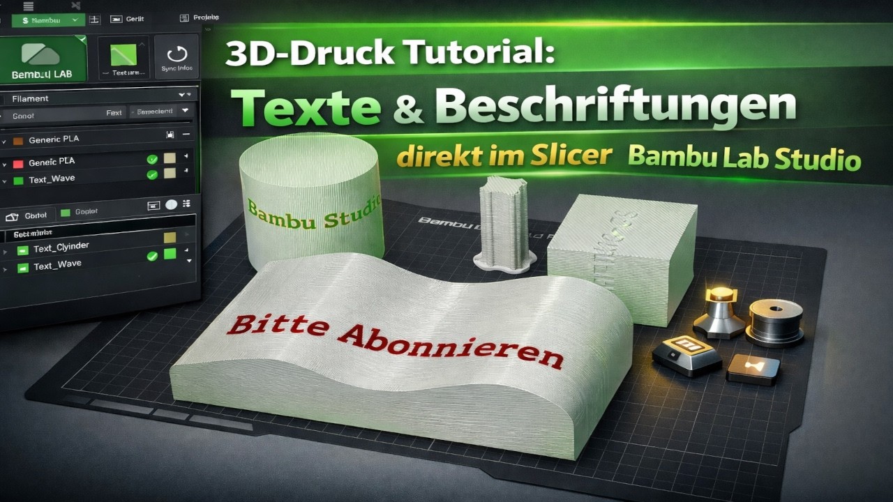 3D-Druck Tutorial: Texte & Beschriftungen direkt im Slicer | Bambu Lab Studio Deutsch