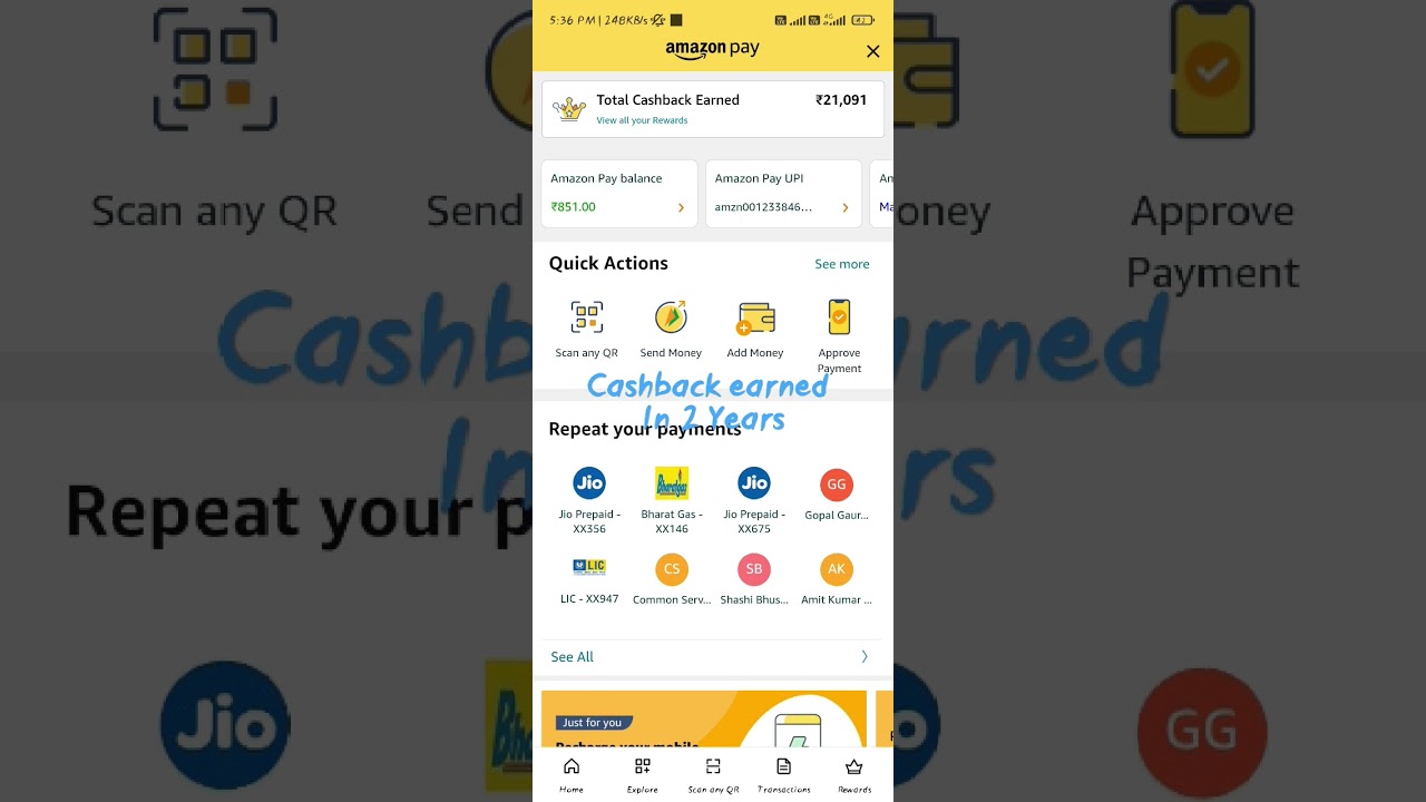 amazon pay icici credit card cashback in 2 year