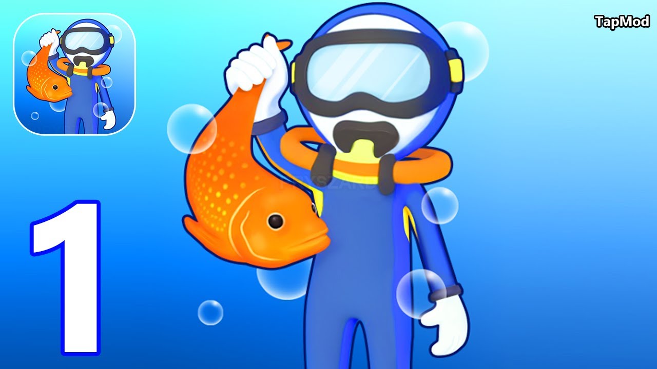 Diver Hero - Gameplay Walkthrough Part 1 Stickman Dive Deep - iOS, Android Gameplay