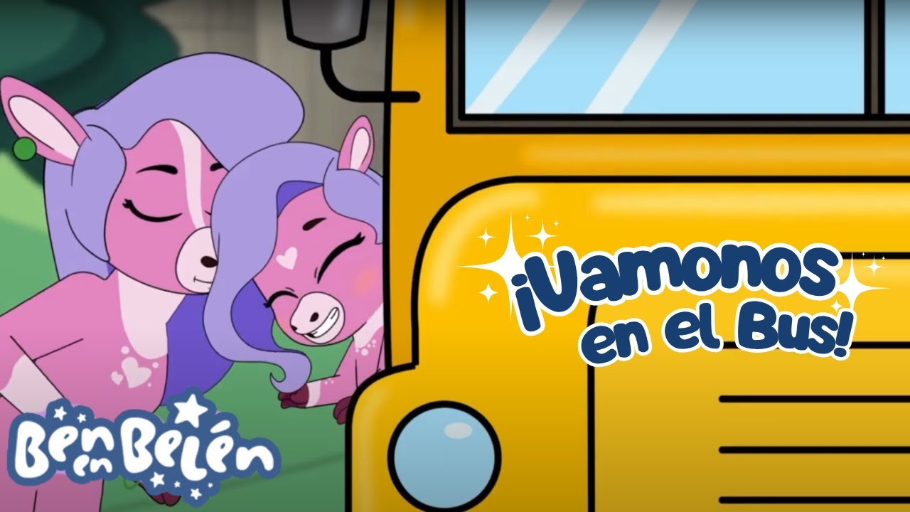 ¡Las Ruedas del Bus girando van! 🖍️🚌¡Vámonos! | Ben en Belén 💕🎵