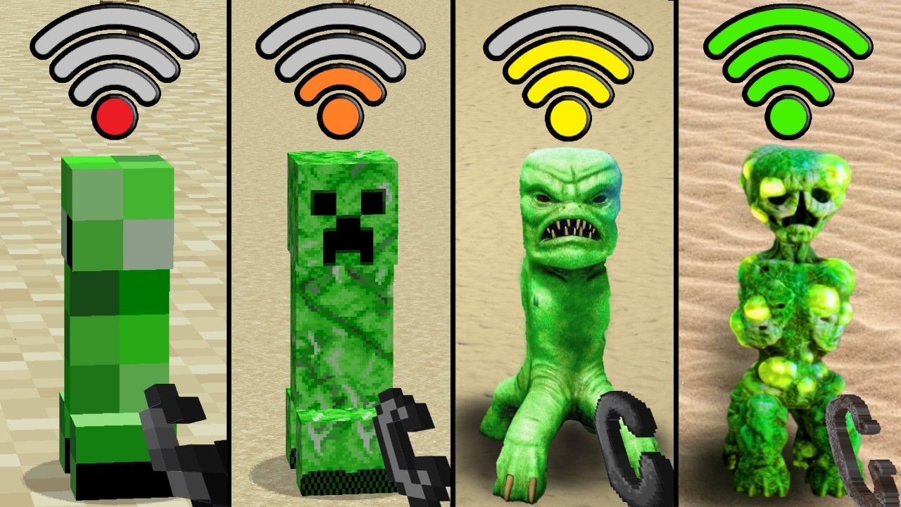 Minecraft with Different Wi-Fi Levels – Compilation