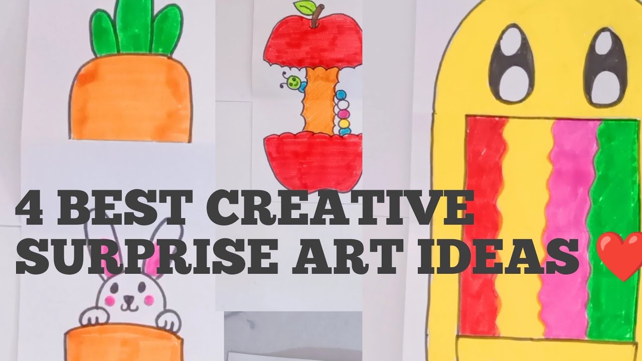 4 CREATIVE SURPRISE ART IDEAS ❤️ STEP BY STEP TUTORIAL