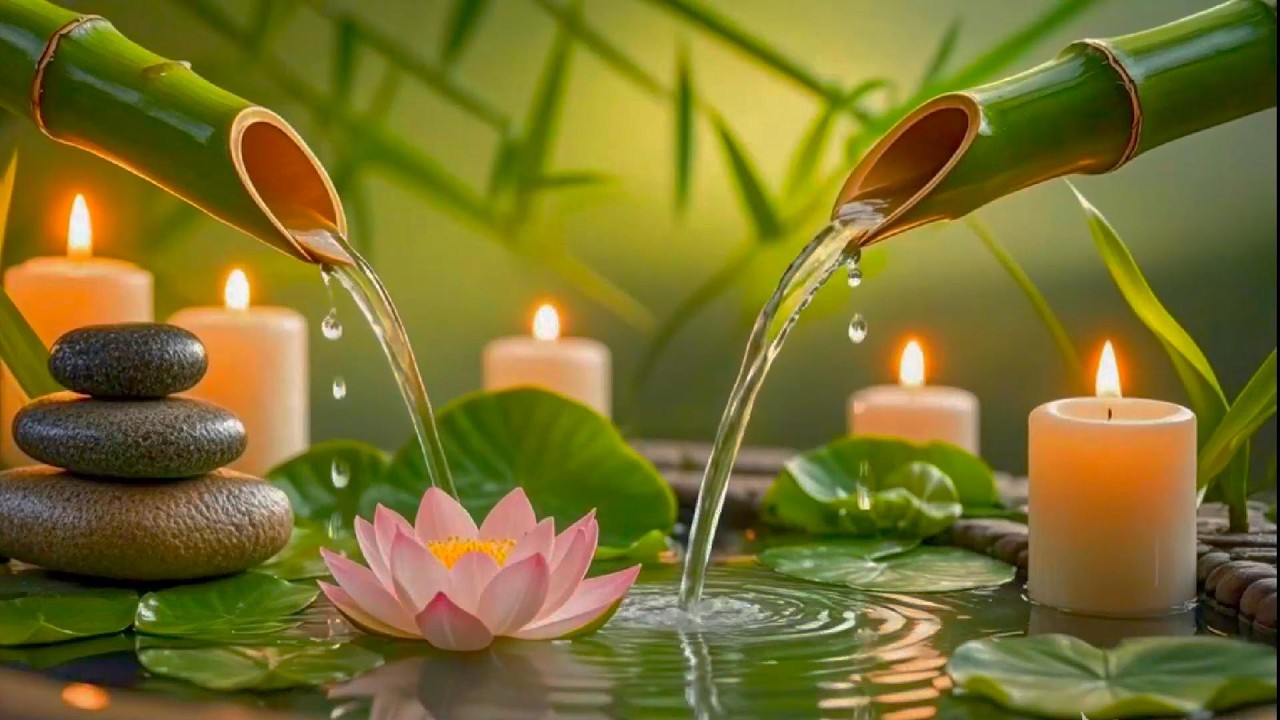 Relaxing Night Meditation Music and Water 🌿 Stress Relief Deep Sleep