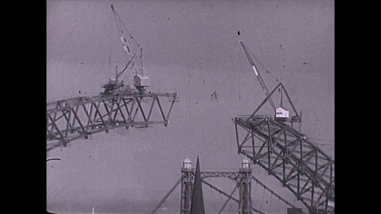Runcorn Bridge  being built (1960)