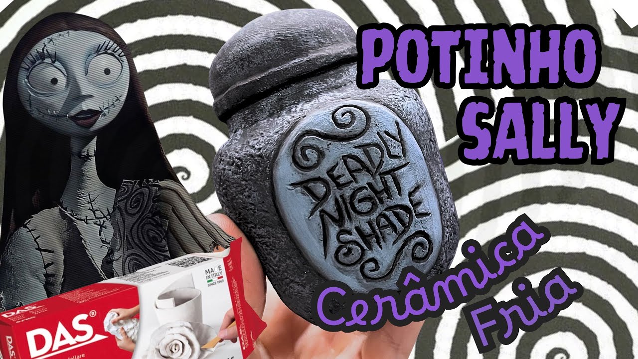 DIY Potinho da Sally 💜🕸️ Como fazer Cerâmica Fria- Airdryclay Passo a Passo 