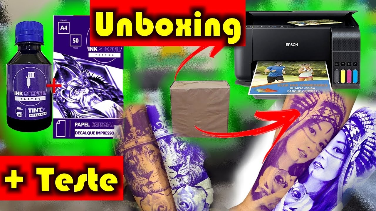 Unboxing Impressora Epson L3250 pra Decalque de Tattoo+ Tinta INK STENCEL + Teste