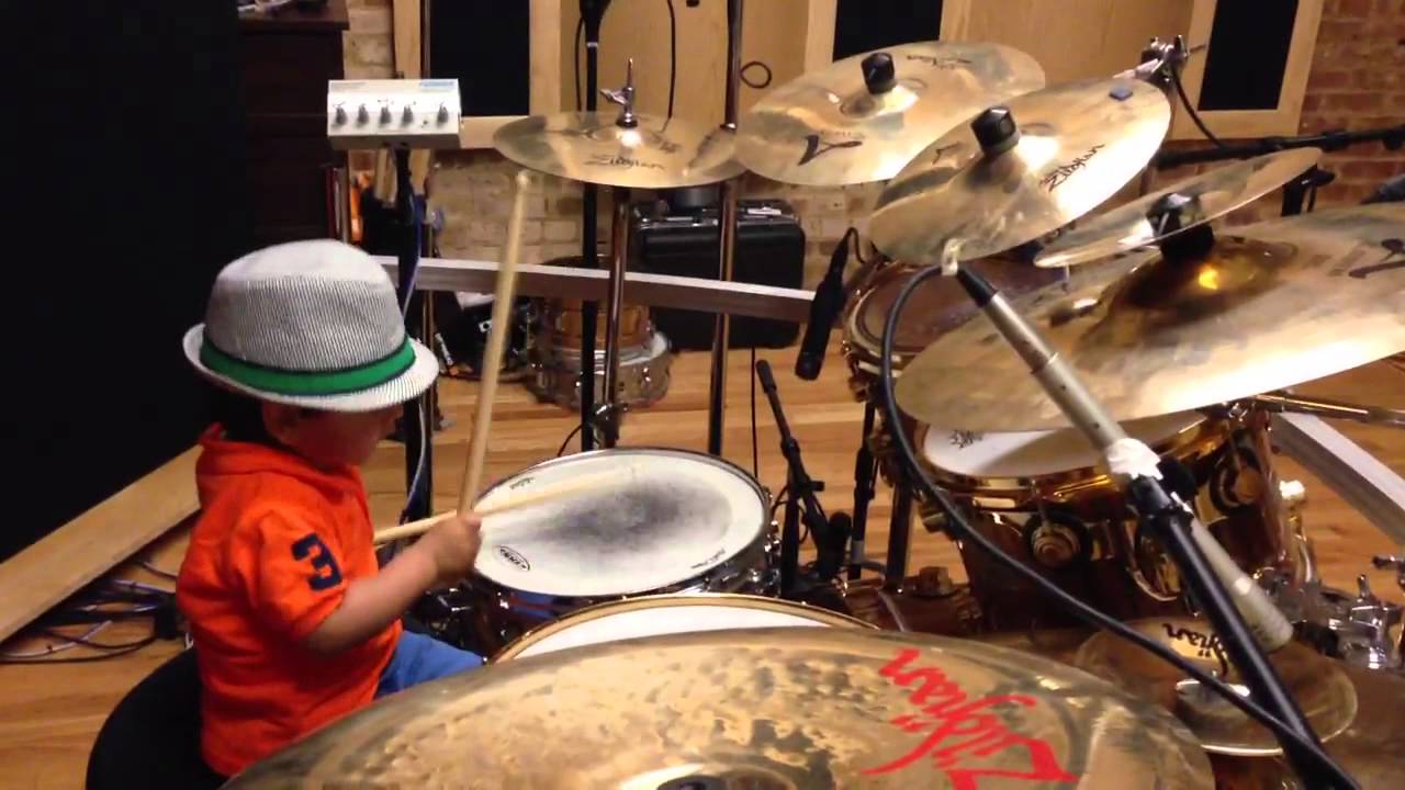 Chuyito Jr. on drums 18mths old