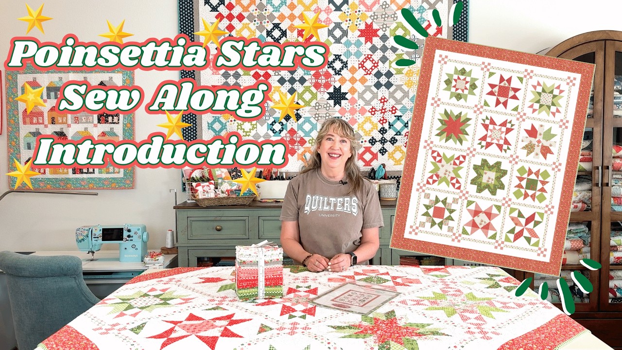 Poinsettia Stars Block of the Month Sew Along Introduction