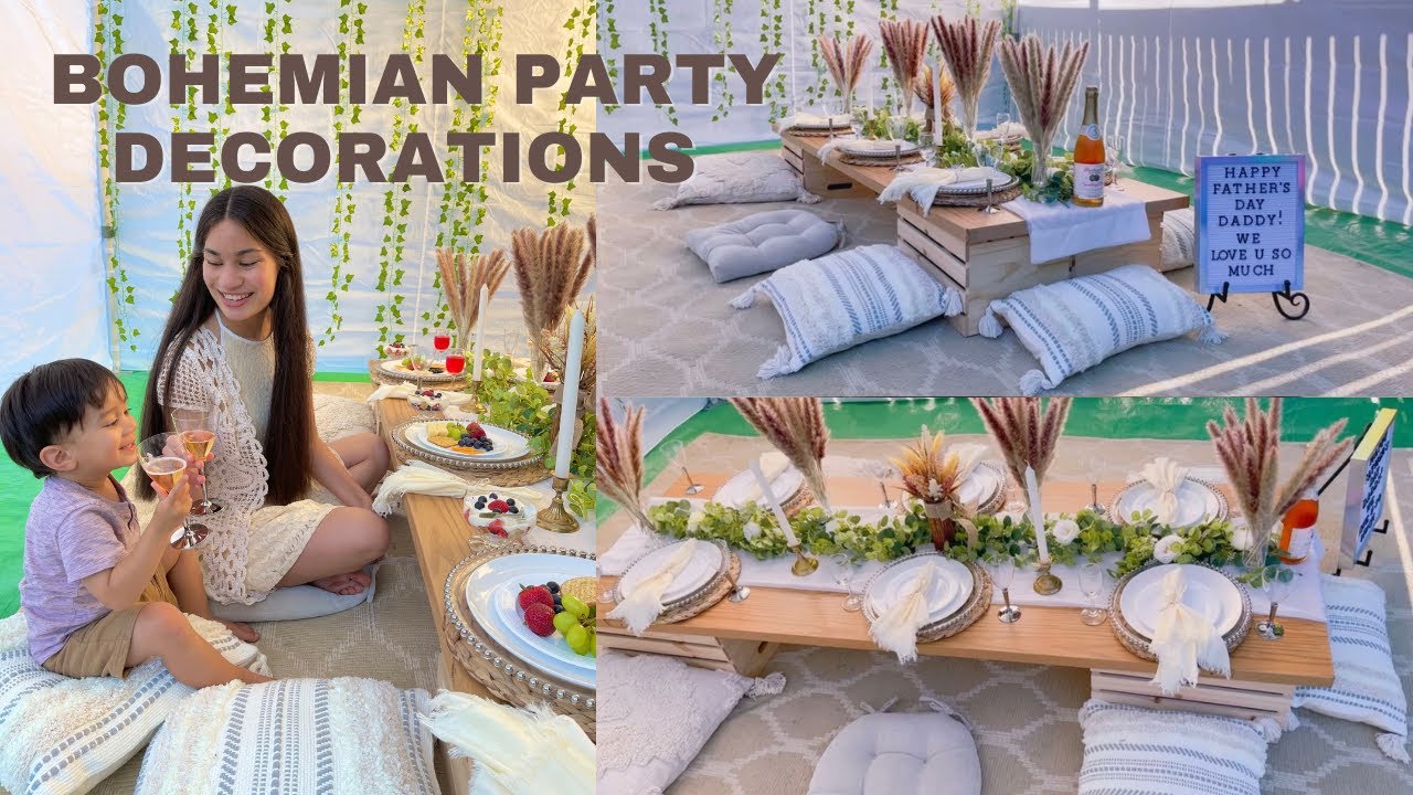 Backyard Bohemian Themed Party | | BOHO Party Ideas | | Father's Day Celebration