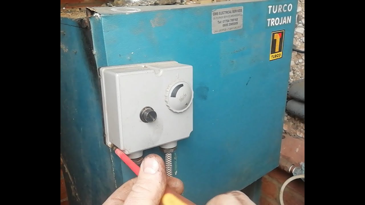 Water boiler thermostat replacement.