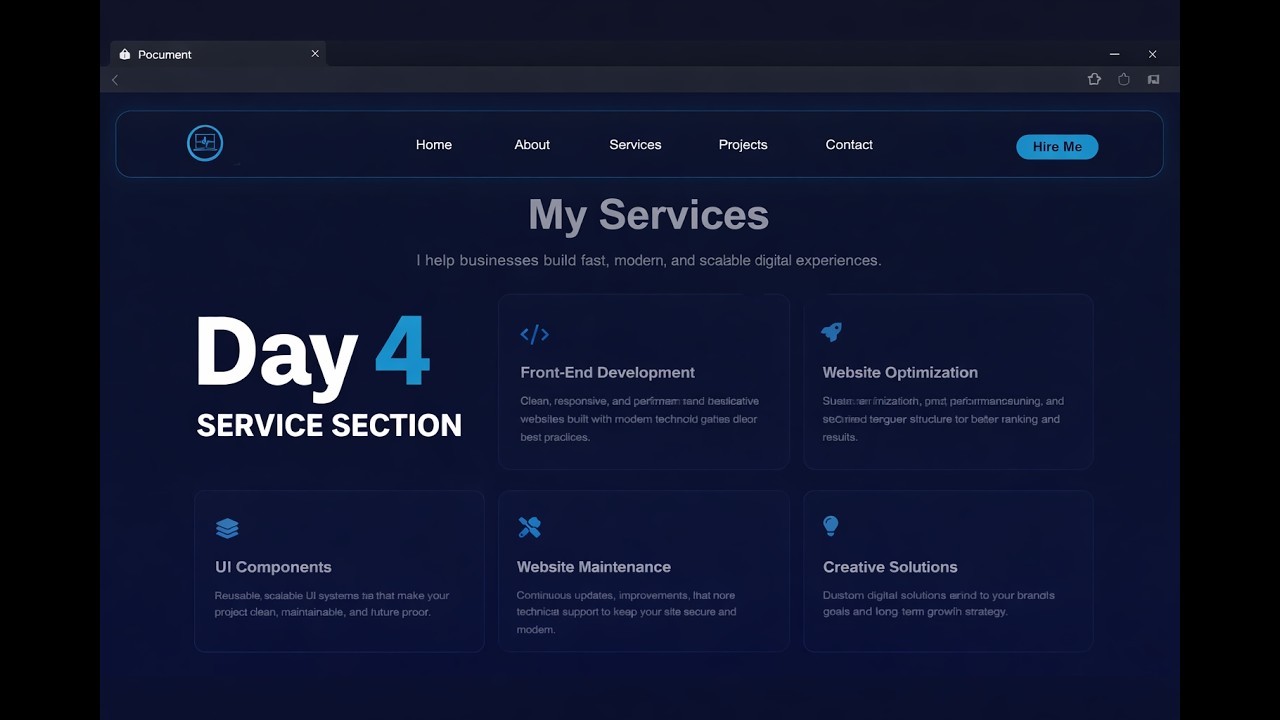 Day 4 of Building My Website Journey - Service Section