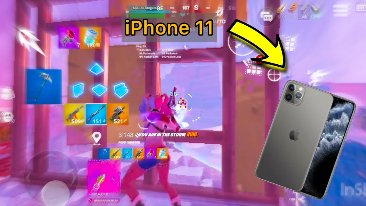 iPhone 11 Fortnite mobile Reload gameplay
