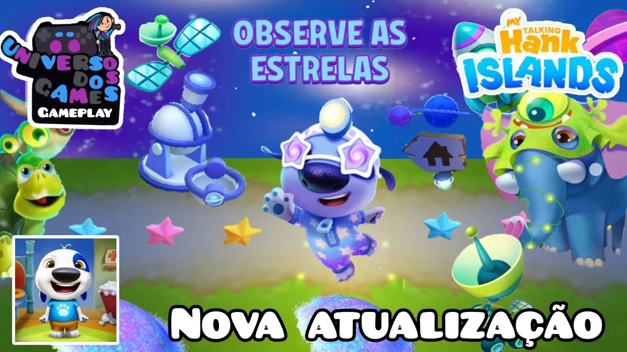 (Nova atualização)Está acontecendo uma chuva de estrelas cadentes na ilha (my talking hank islands)