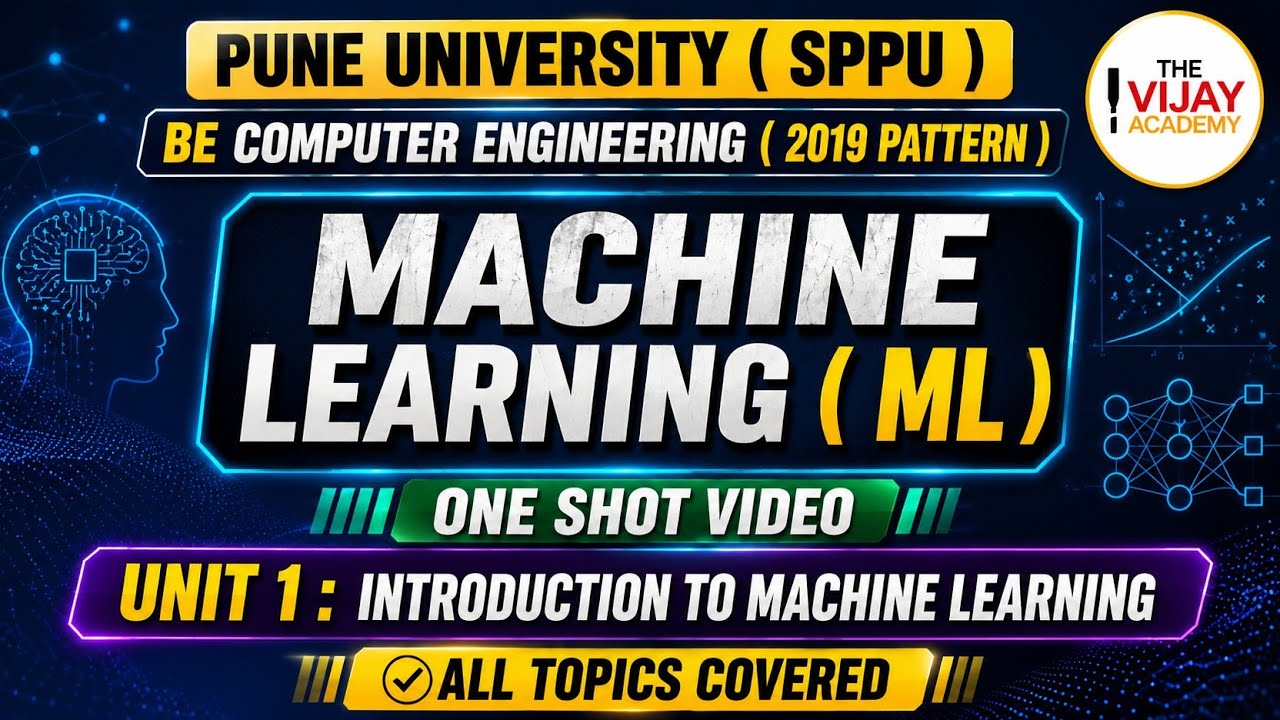 ML Unit 1 ONE SHOT 🔥 | INSEM | Introduction to Machine Learning | BE Computer Engg | SPPU 19 Pattern
