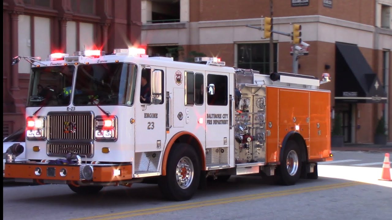 Baltimore City Fire Department Brand New     Engine 23 Responding