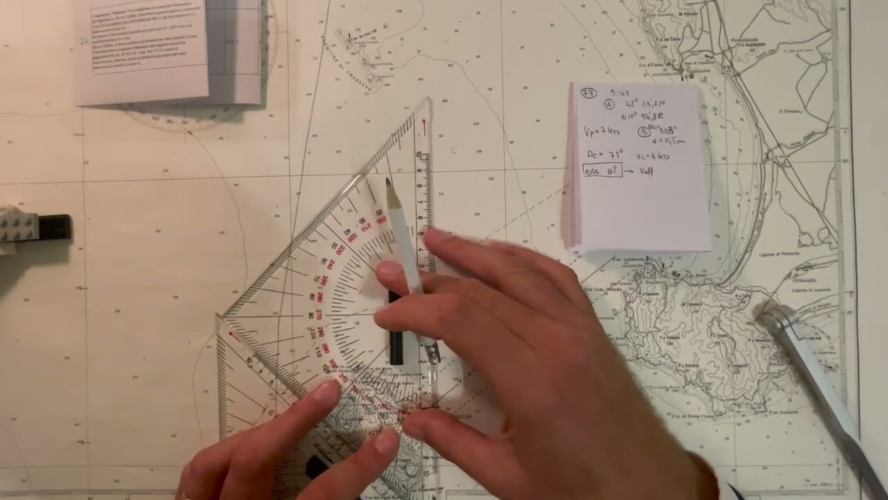 2023 tema esame patente nautica 23D 5.4.1-2 n°73-  correnti - carteggio oltre 12 miglia carta 5D