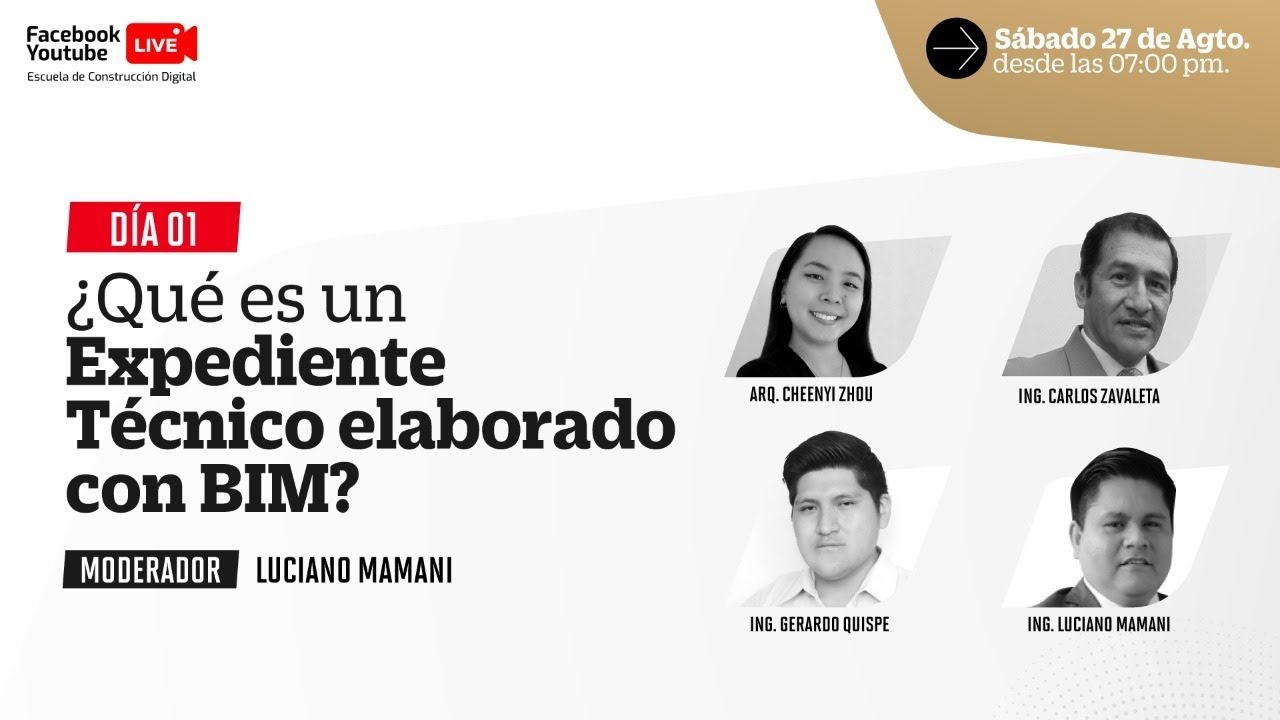 👉Conversatorio | Elaboración y Revisión de Expedientes Técnicos con BIM 🎥 En vivo