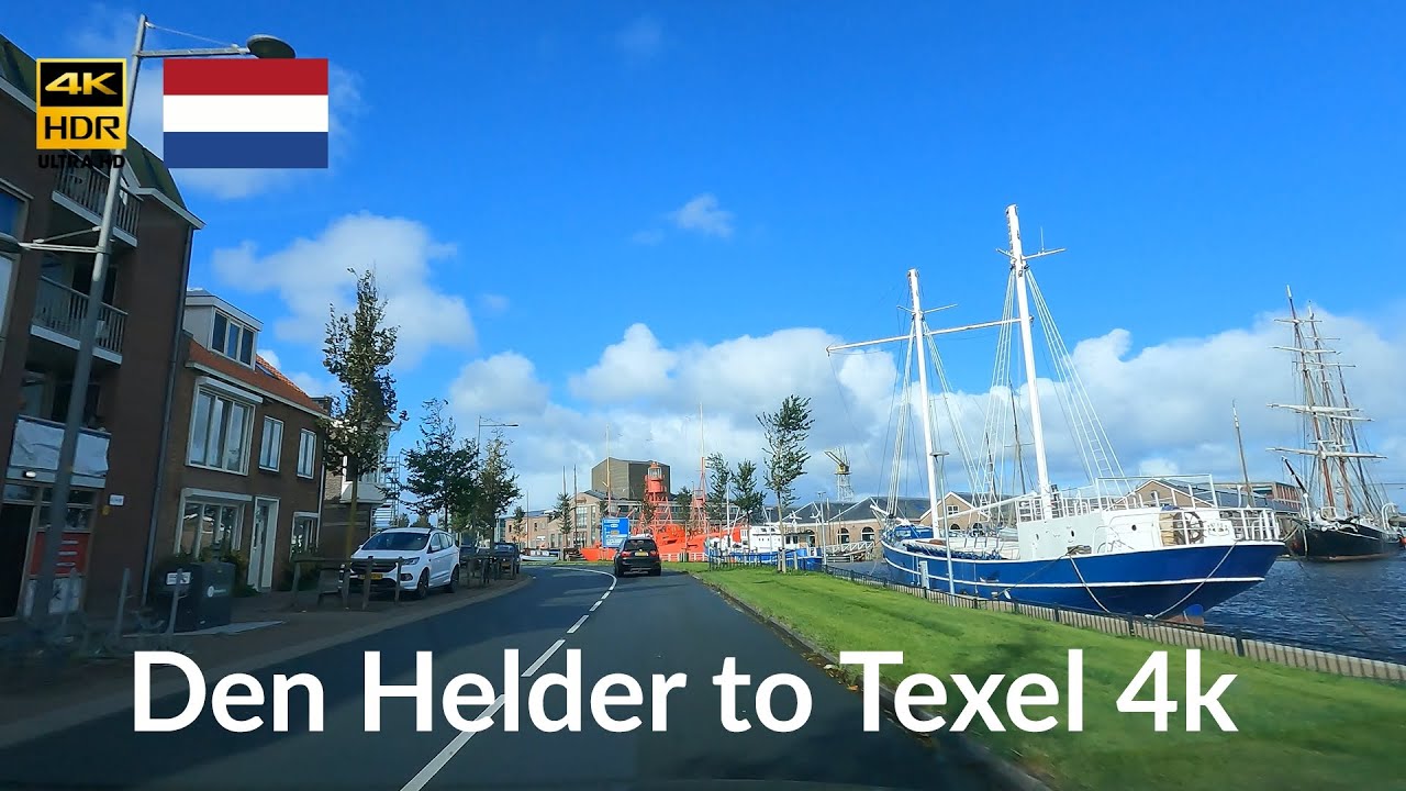 Driving from Den Helder to Texel - Ferry Crossing - 4K Scenic Drive -  The Netherlands