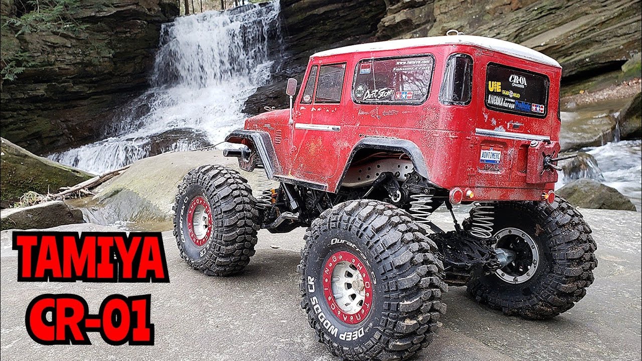 Tamiya CR-01 Toyota Land Cruiser at the falls