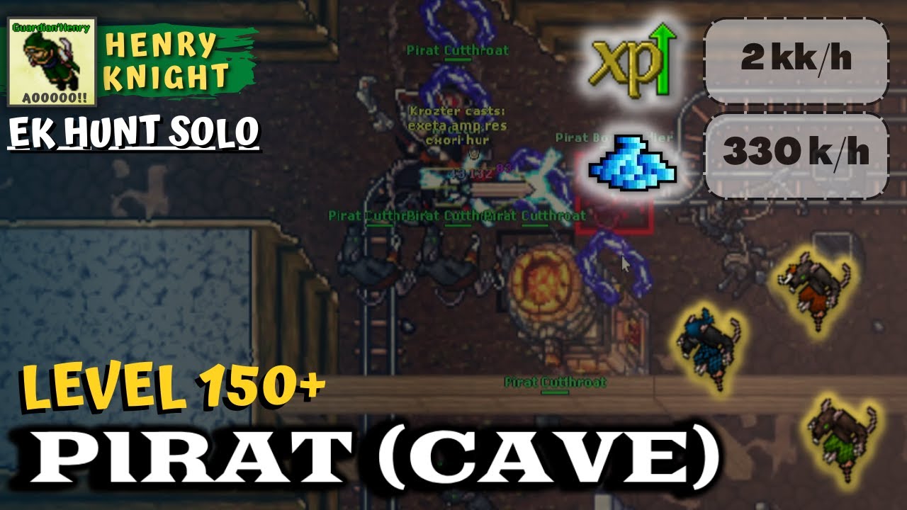 TIBIA: EK HUNT SOLO #152 PIRATS (TRAIL TO RASCACOON)
