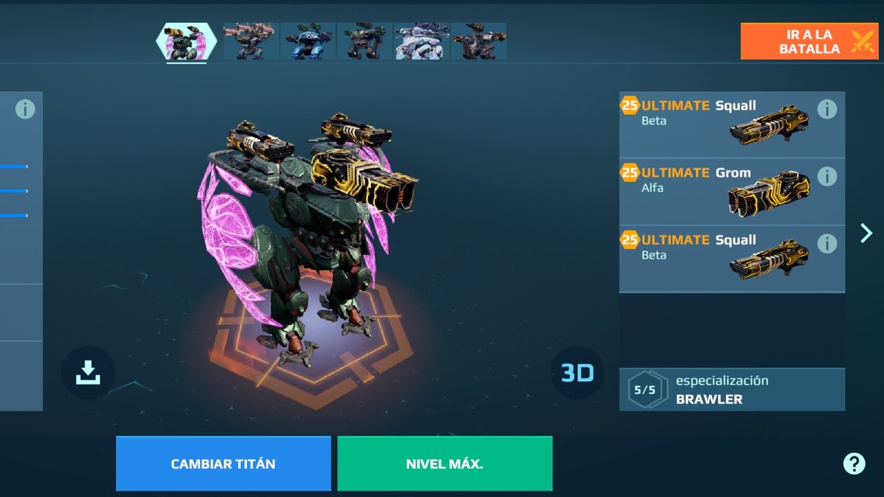 New Titan Atlas Ultimate Grom Squall Maxed Gameplay War Robots WR 