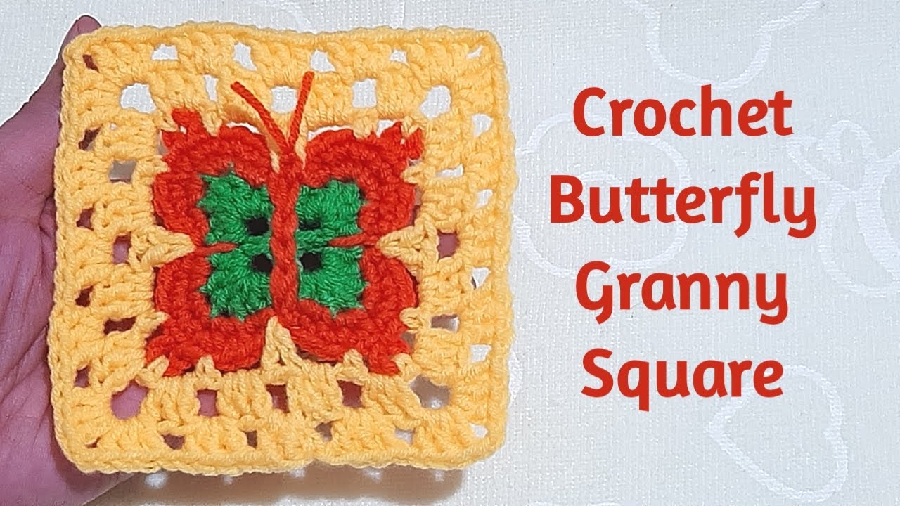 HOW TO MAKE A CROCHET BUTTERFLY GRANNY SQUARE