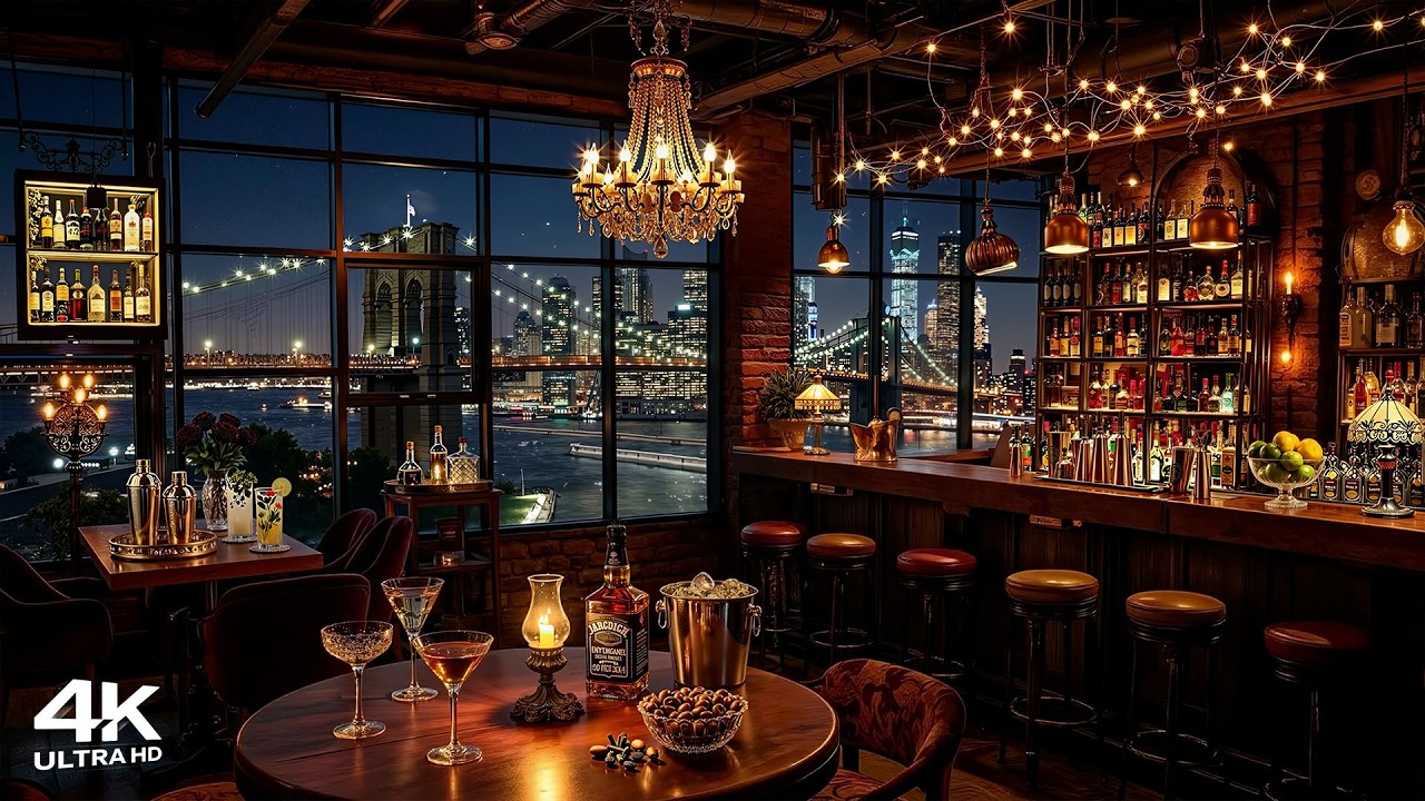 New York Night Jazz 🎷 Cozy Bar Ambience with Ethereal Jazz Saxophone Music for Relaxing, Sleeping