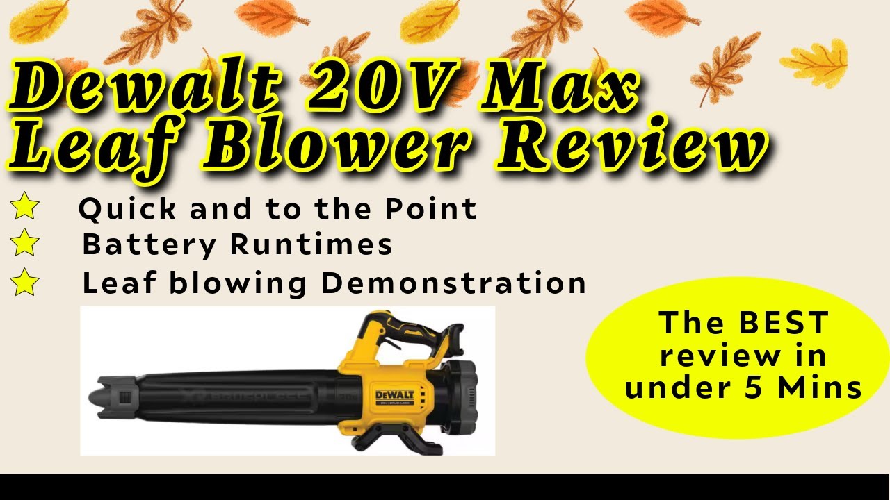 DeWalt 20V Blower Review - POWER test & Battery Runtimes #dewalt #fall #leafblower