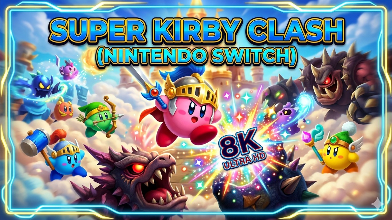 Игровой процесс Super Kirby Clash (Switch) в разрешении 8K.