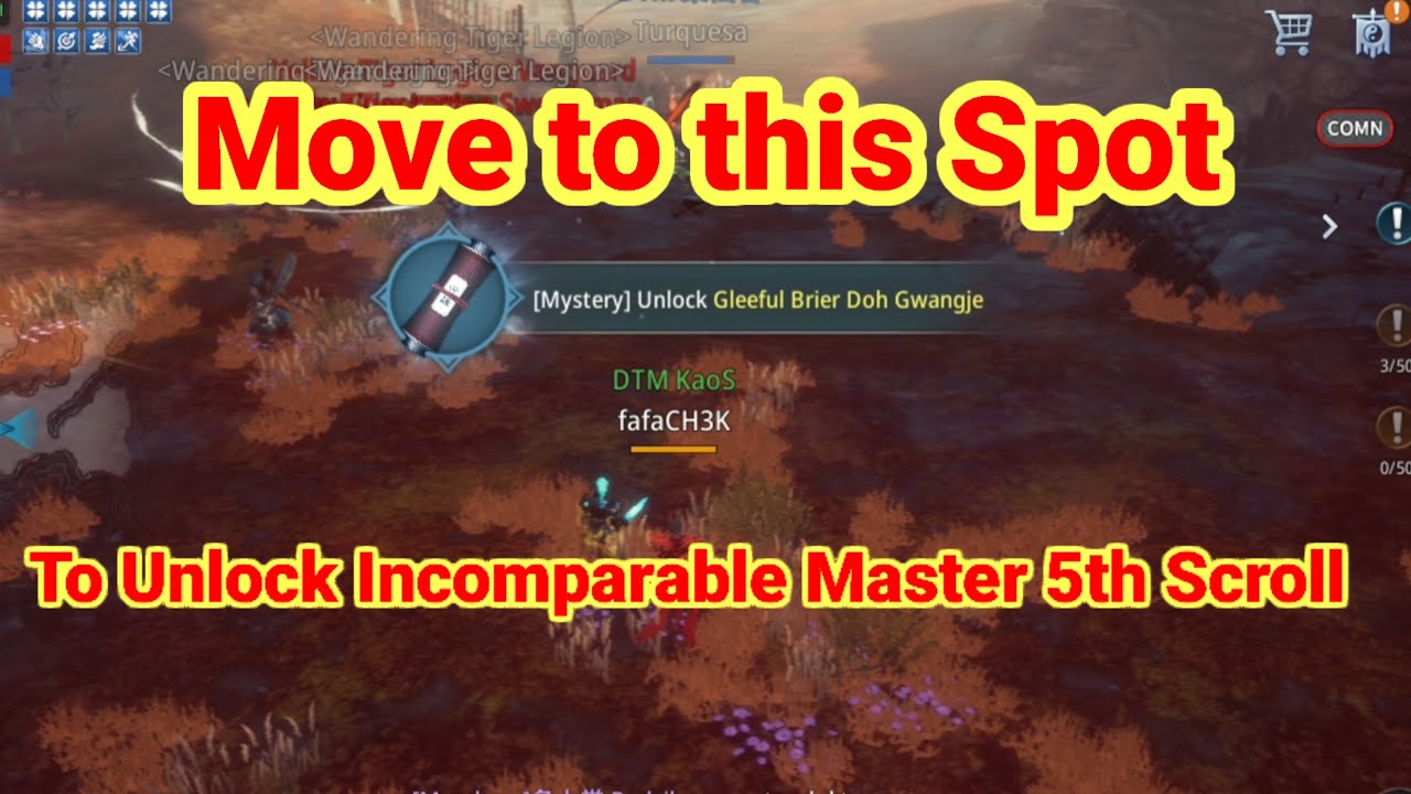 Move to this SPOT | to unlock Incomparable Master 5th Scroll | MIR4