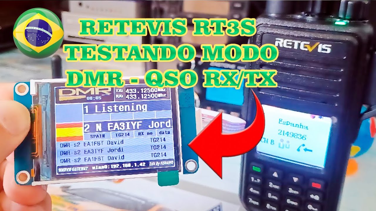 RETEVIS RT3S  DMR - TESTES QSO COM HOTSPOT MMDVM