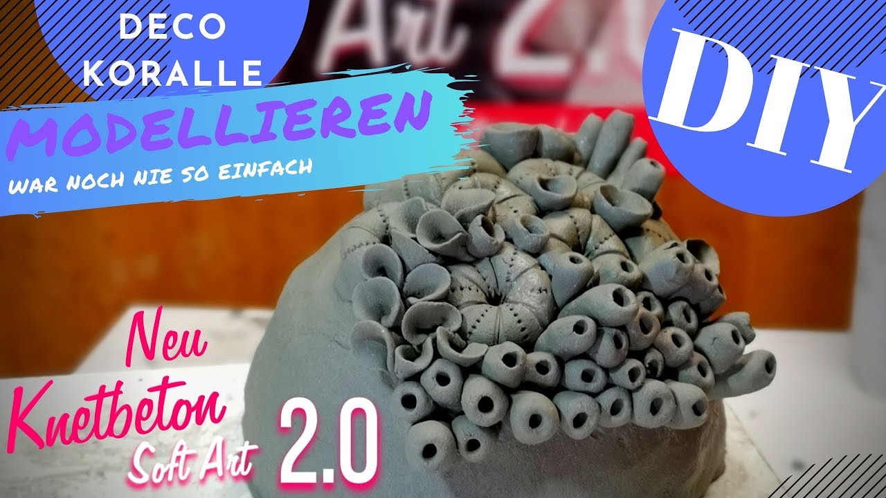 Kreative Inspirration DIY KORALLE Selbermachen mit Knetbeton 2.0 Soft Art