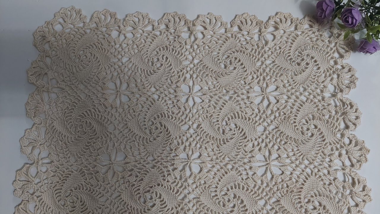كروشية 🧶 ورشة مفرش المروحة الأنيق 👍الوحدة جزء الأول 🥇