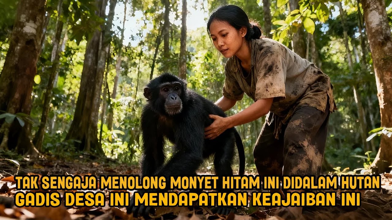 VIRAL! TAK SENGAJA MENOLONG MONYET HITAM INI DIDALAM HUTAN GADIS DESA INI MENDAPATKAN KEAJAIBAN INI