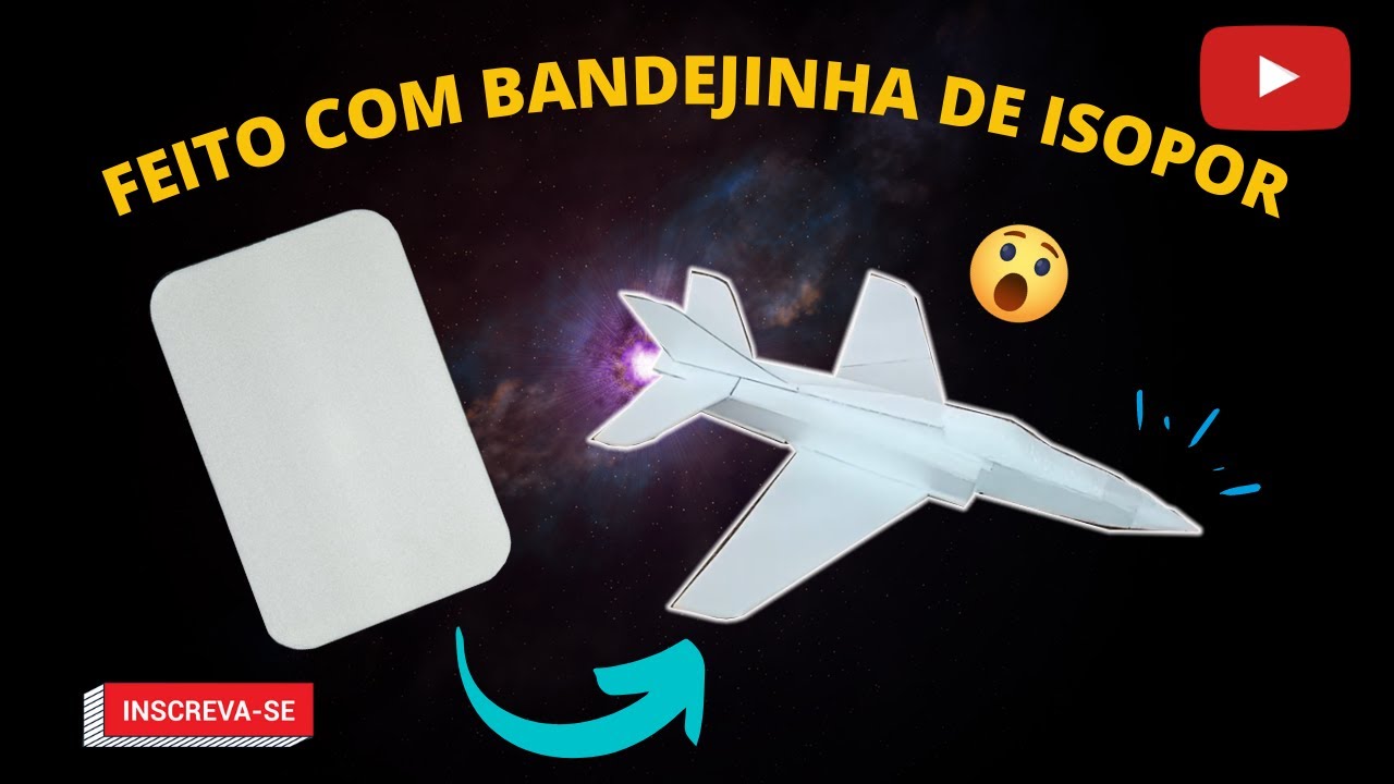 Avi&atilde;o de isopor - Mini Super Bandit- avi&atilde;o ca&ccedil;a - avi&atilde;o em miniatura feito com bandejinha  de isopor