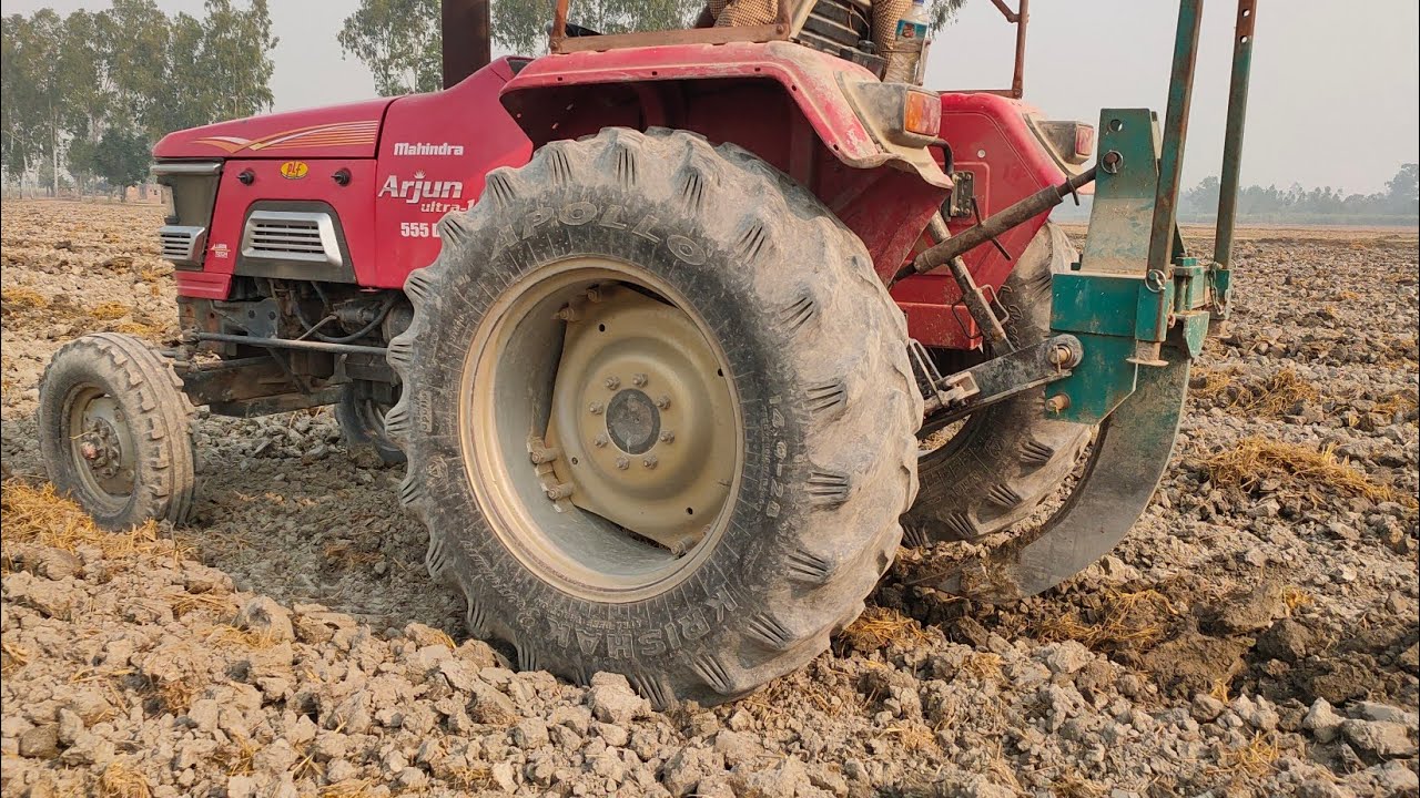 Mahindra Arjun on single tine subsoiler